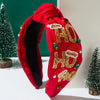 Handmade Beaded Hair Band With Letter Merrychristmashoho Pattern For Women