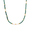 Handmade Beaded Malachite Natural Freshwater Pearl Clavicle Necklace For Women Geometric Style Stainless Steel Titanium Steel Electroplating