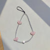 Handmade Beaded Mobile Phone Chain Glass Glaze Love Water Drops Bell Pattern