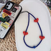 Handmade Beaded Mobile Phone Chain Glass Glaze Love Water Drops Bell Pattern