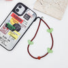 Handmade Beaded Mobile Phone Chain Glass Glaze Love Water Drops Bell Pattern