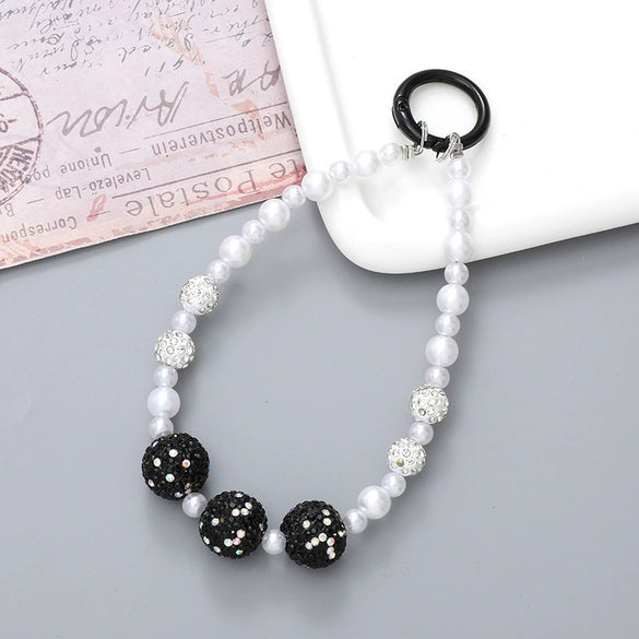 Handmade Beaded Mobile Phone Chain With Love Water Drops Bells Rhinestone Jewelry Pendant For Women