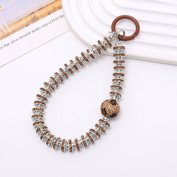 Handmade Beaded Mobile Phone Chain With Love Water Drops Bells Rhinestone Jewelry Pendant For Women