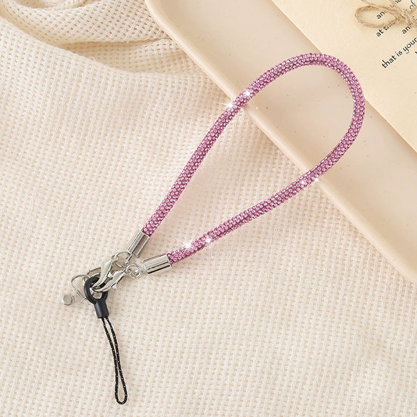 Handmade Beaded Mobile Phone Chain With Love Water Drops Bells Rhinestone Jewelry Pendant For Women