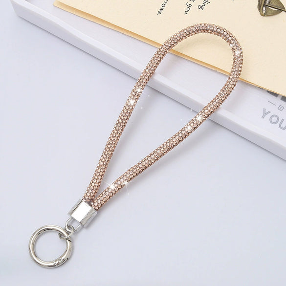 Handmade Beaded Mobile Phone Chain With Love Water Drops Bells Rhinestone Jewelry Pendant For Women