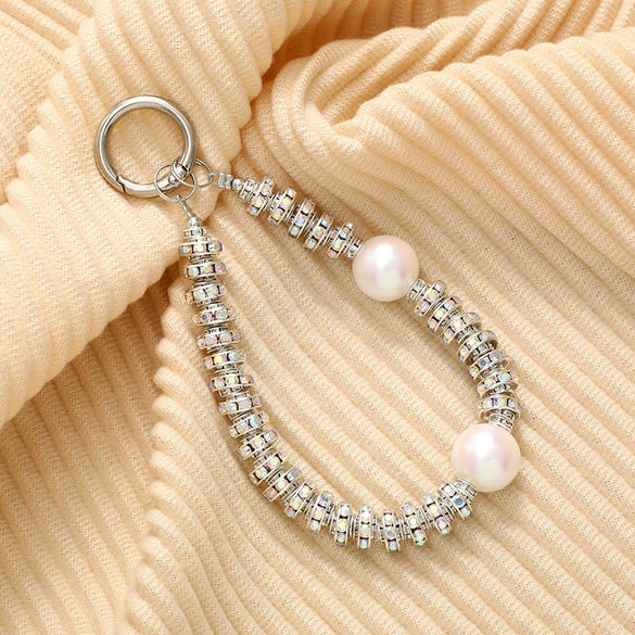 Handmade Beaded Mobile Phone Chain With Love Water Drops Bells Rhinestone Jewelry Pendant For Women