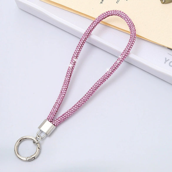 Handmade Beaded Mobile Phone Chain With Love Water Drops Bells Rhinestone Jewelry Pendant For Women