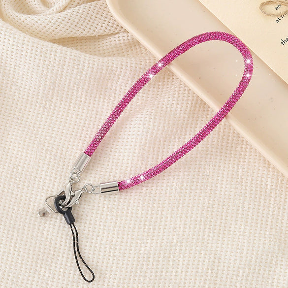 Handmade Beaded Mobile Phone Chain With Love Water Drops Bells Rhinestone Jewelry Pendant For Women