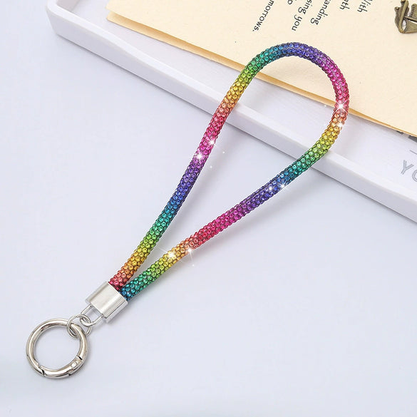 Handmade Beaded Mobile Phone Chain With Love Water Drops Bells Rhinestone Jewelry Pendant For Women