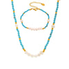 Handmade Beaded Natural Freshwater Pearl And Pine Stone Light Luxury Necklace And Bracelet