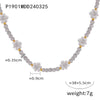 Handmade Beaded Natural Stone And Titanium Steel Ball Chain Necklace For Women With Geometric Style
