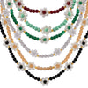 Handmade Beaded Natural Stone And Titanium Steel Ball Chain Necklace For Women With Geometric Style