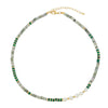 Handmade Beaded Necklace With Stone Freshwater Pearl Natural Stone Malachite Geometric Pattern Retro Style For Women