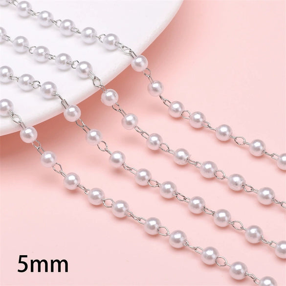 Handmade Beaded Pearl Chain Jewelry Accessories For Hair Diy Material