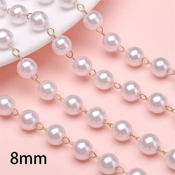 Handmade Beaded Pearl Chain Jewelry Accessories For Hair Diy Material