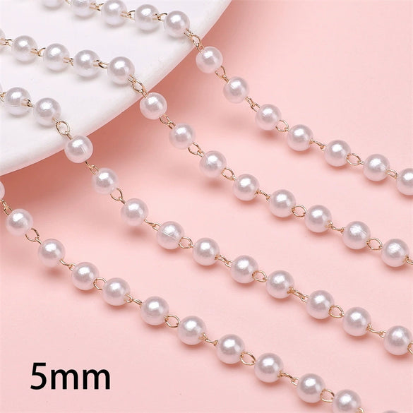 Handmade Beaded Pearl Chain Jewelry Accessories For Hair Diy Material