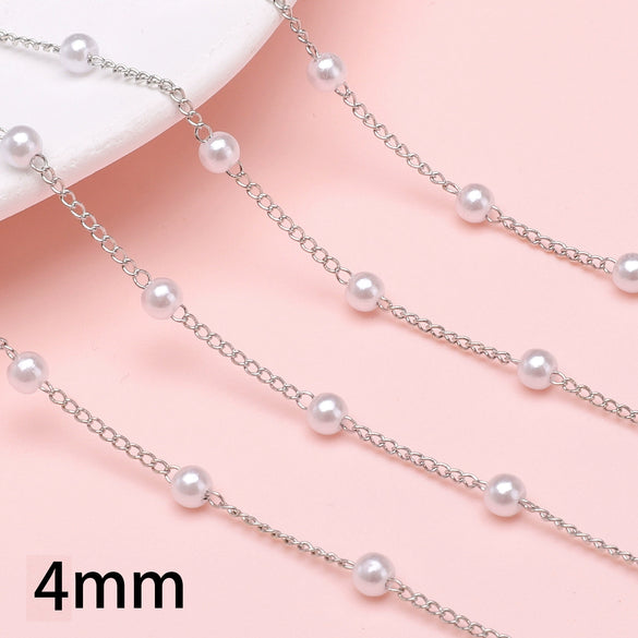 Handmade Beaded Pearl Chain Jewelry Accessories For Hair Diy Material