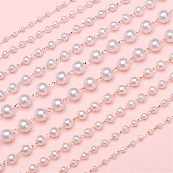 Handmade Beaded Pearl Chain Jewelry Accessories For Hair Diy Material