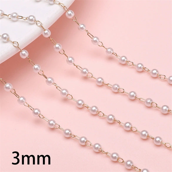 Handmade Beaded Pearl Chain Jewelry Accessories For Hair Diy Material