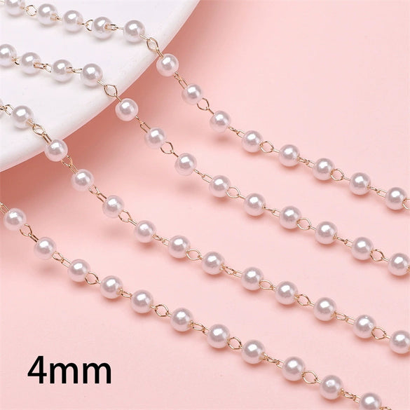 Handmade Beaded Pearl Chain Jewelry Accessories For Hair Diy Material