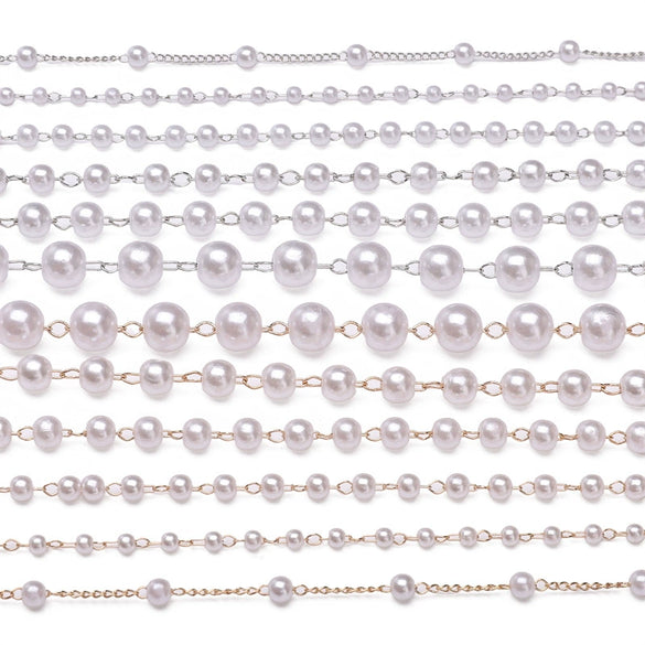 Handmade Beaded Pearl Chain Jewelry Accessories For Hair Diy Material