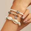 Handmade Beaded Rope Natural Shell Bracelet For Women With Geometric Design