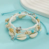 Handmade Beaded Rope Natural Shell Bracelet For Women With Geometric Design