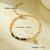 Handmade Beaded Stainless Steel Square Geometric Zircon Adjustable Women's Bracelet Electroplated