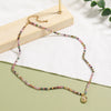 Handmade Beaded Tourmaline Natural Stone Necklace With Stainless Steel And Titanium Steel Pendant Geometric Design For Women