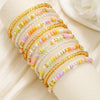 Handmade Bohemian Style Geometric Glass Rice Beads Multilayer Elastic Bracelet For Women