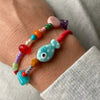 Handmade Ceramic Imitation Pearl Glass Geometric Beaded Bracelet For Men