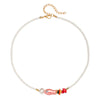 Handmade Ceramic Rice Beads Stone Alloy Acrylic Geometric Fish Bead O Word Chain Clavicle Necklace For Unisex