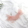 Handmade Chiffon Bow Stud Earrings For Women Balletinspired Romantic Fresh Style Silver Pin Earrings