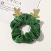 Handmade Christmas Deer Velvet Hair Scrunchie High Elastic Fabric Hair Tie For Festive Hairstyles