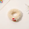 Handmade Christmas Deer Velvet Hair Scrunchie High Elastic Fabric Hair Tie For Festive Hairstyles