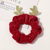 Handmade Christmas Deer Velvet Hair Scrunchie High Elastic Fabric Hair Tie For Festive Hairstyles