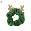 Handmade Christmas Deer Velvet Hair Scrunchie High Elastic Fabric Hair Tie For Festive Hairstyles