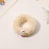 Handmade Christmas Deer Velvet Hair Scrunchie High Elastic Fabric Hair Tie For Festive Hairstyles