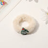 Handmade Christmas Deer Velvet Hair Scrunchie High Elastic Fabric Hair Tie For Festive Hairstyles