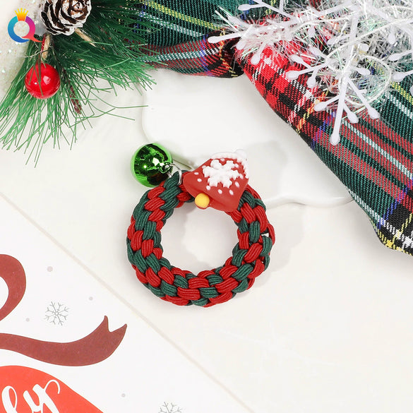 Handmade Christmas Deer Velvet Hair Scrunchie High Elastic Fabric Hair Tie For Festive Hairstyles