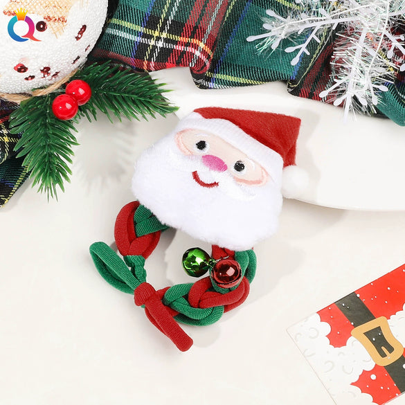 Handmade Christmas Deer Velvet Hair Scrunchie High Elastic Fabric Hair Tie For Festive Hairstyles