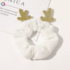 Handmade Christmas Deer Velvet Hair Scrunchie High Elastic Fabric Hair Tie For Festive Hairstyles