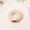 Handmade Christmas Deer Velvet Hair Scrunchie High Elastic Fabric Hair Tie For Festive Hairstyles