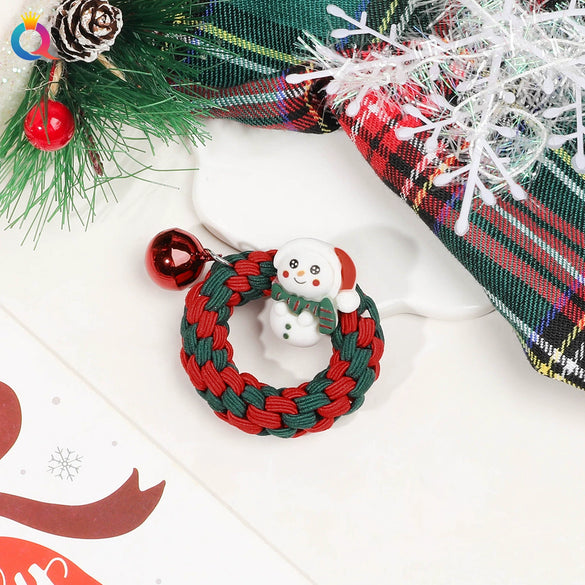 Handmade Christmas Deer Velvet Hair Scrunchie High Elastic Fabric Hair Tie For Festive Hairstyles