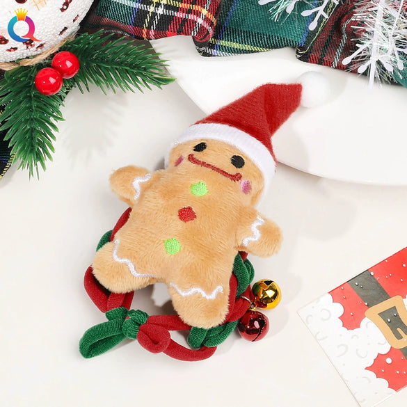 Handmade Christmas Deer Velvet Hair Scrunchie High Elastic Fabric Hair Tie For Festive Hairstyles