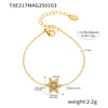 Handmade Christmas Snowflake Inlaid Zircon Stainless Steel Light Luxury Necklace Earrings Bracelet Suit For Women With Electroplating