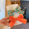 Handmade Cloth Bow Duckbill Hair Clips Cute Floral Polka Dot Princess Headwear For Girls And Babies