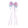 Handmade Cloth Hairpin With Long Ribbon Bow For Women