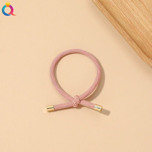 Handmade Cloth Knotted Hair Tie High Elastic Rubber Band Simple Hair Accessory For Women