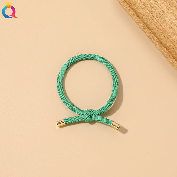 Handmade Cloth Knotted Hair Tie High Elastic Rubber Band Simple Hair Accessory For Women